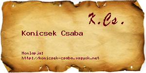 Konicsek Csaba névjegykártya